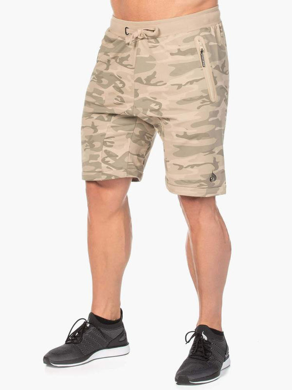 CAMO FLEECE TAN SHORT RYDERWEAR