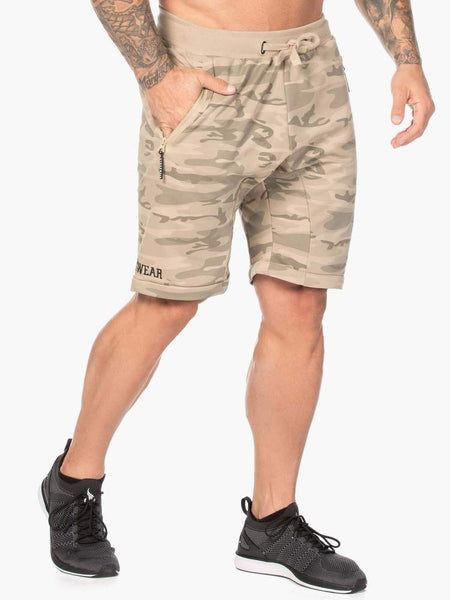 CAMO FLEECE TAN SHORT RYDERWEAR