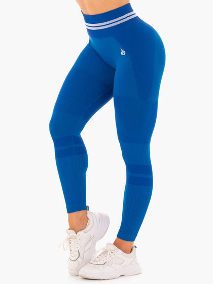 HIGH WAISTED LEGGINGS-BLUE