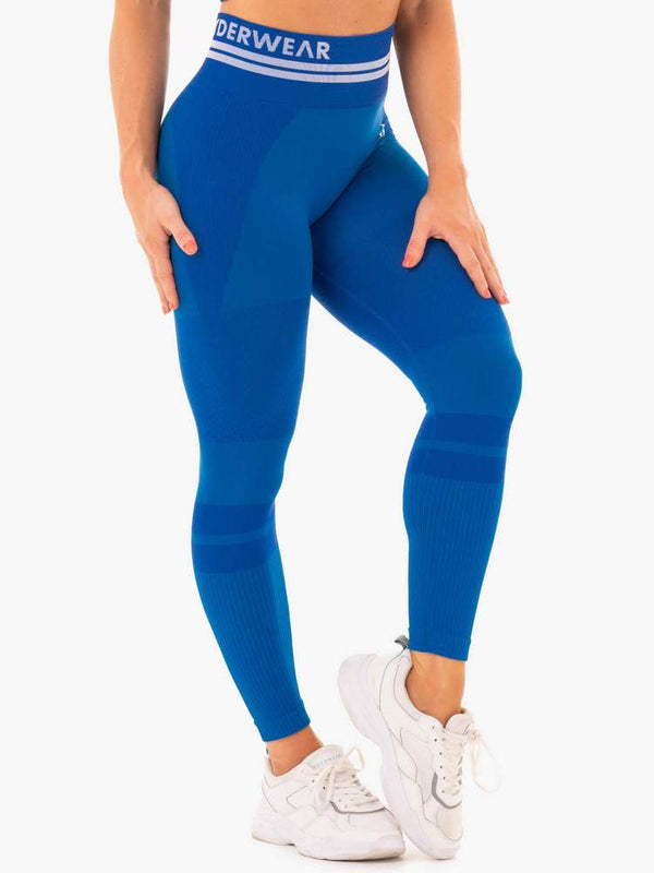 HIGH WAISTED LEGGINGS-BLUE