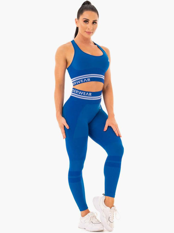 HIGH WAISTED LEGGINGS-BLUE