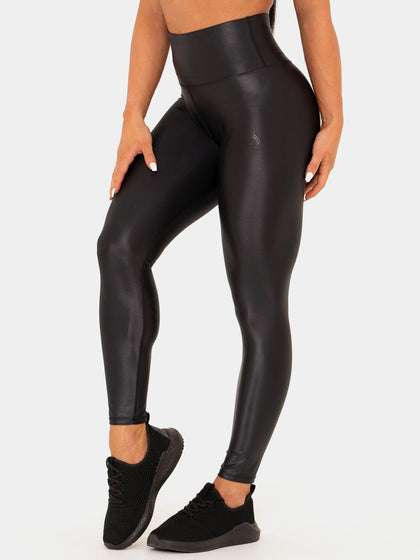 WET LOOK HIGH WAISTED LEGGINGS טייץ ריידרוואר